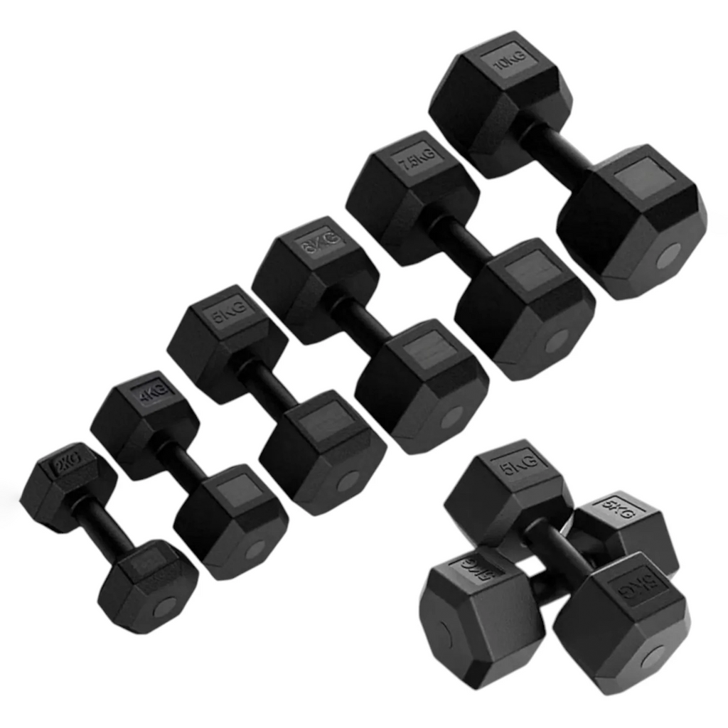 2KG - 10KG Concrete Hex Dumbbells Weight Pairs