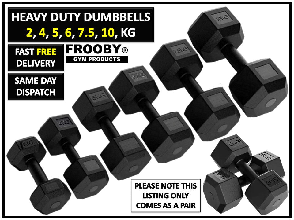 2KG - 10KG Concrete Hex Dumbbells Weight Pairs