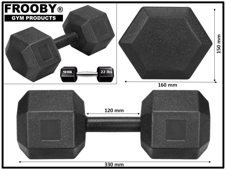 2KG - 10KG Concrete Hex Dumbbells Weight Pairs