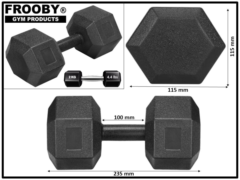 2KG - 10KG Concrete Hex Dumbbells Weight Pairs