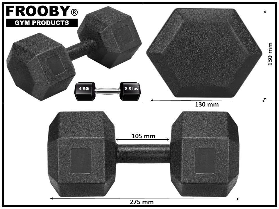 2KG - 10KG Concrete Hex Dumbbells Weight Pairs
