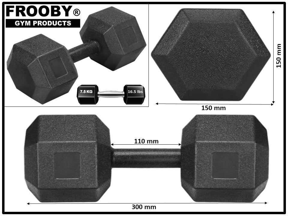 2KG - 10KG Concrete Hex Dumbbells Weight Pairs