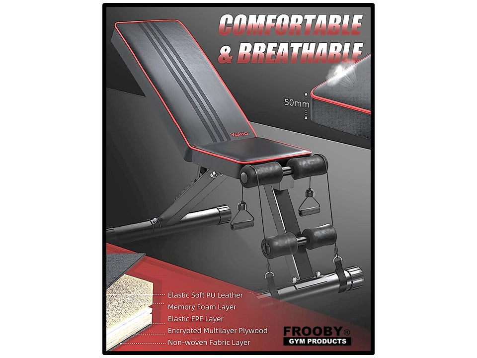Foldable Gym Weight Bench 7 Incline Adjustable 36-7