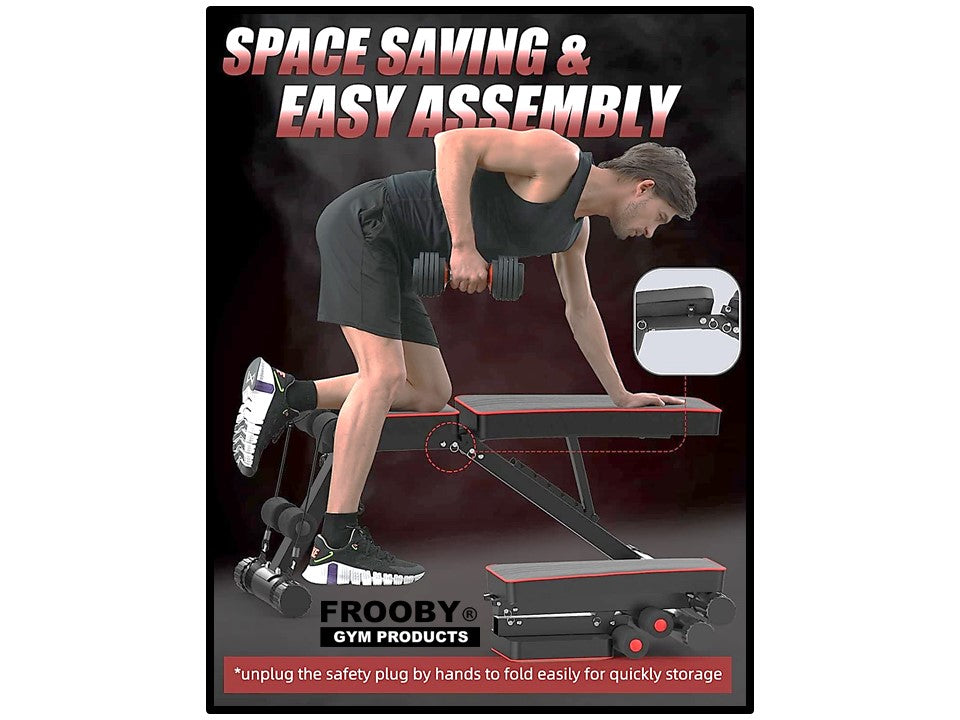 Foldable Gym Weight Bench 7 Incline Adjustable 36-7