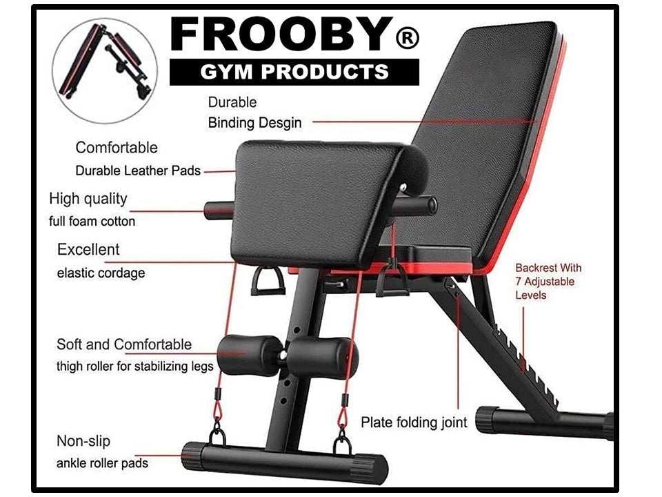 Foldable Gym Weight Bench 7 Incline Adjustable 36-8
