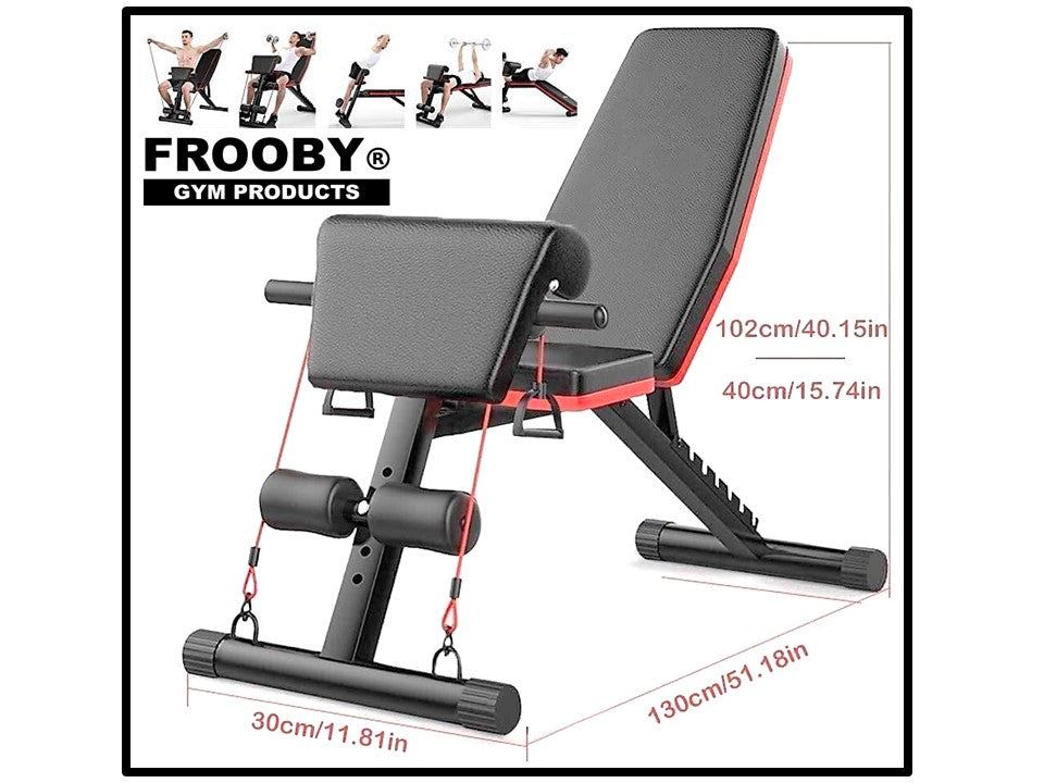 Foldable Gym Weight Bench 7 Incline Adjustable 36-8
