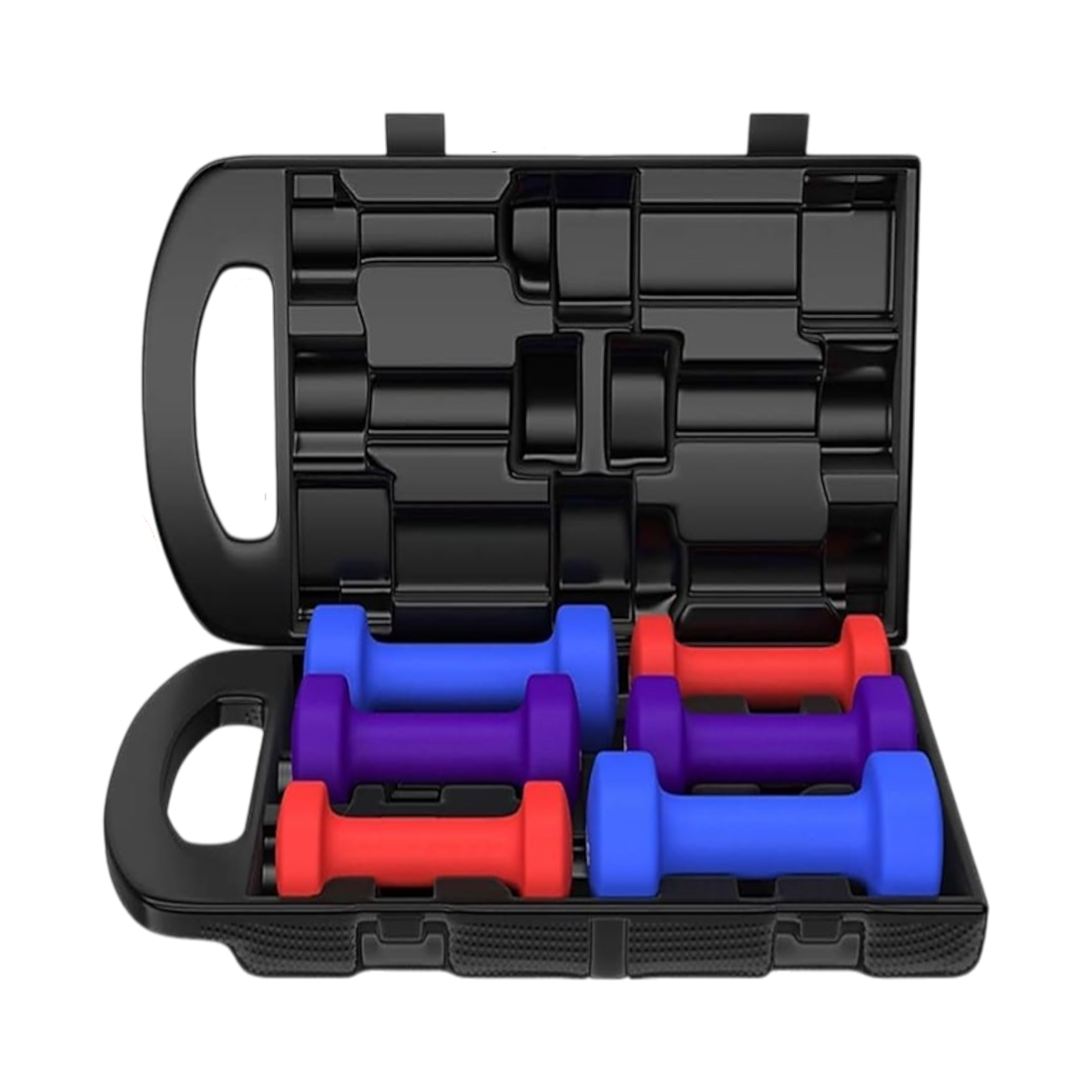 Neoprene Vinyl Dumbbell Set 10kg Carry Case