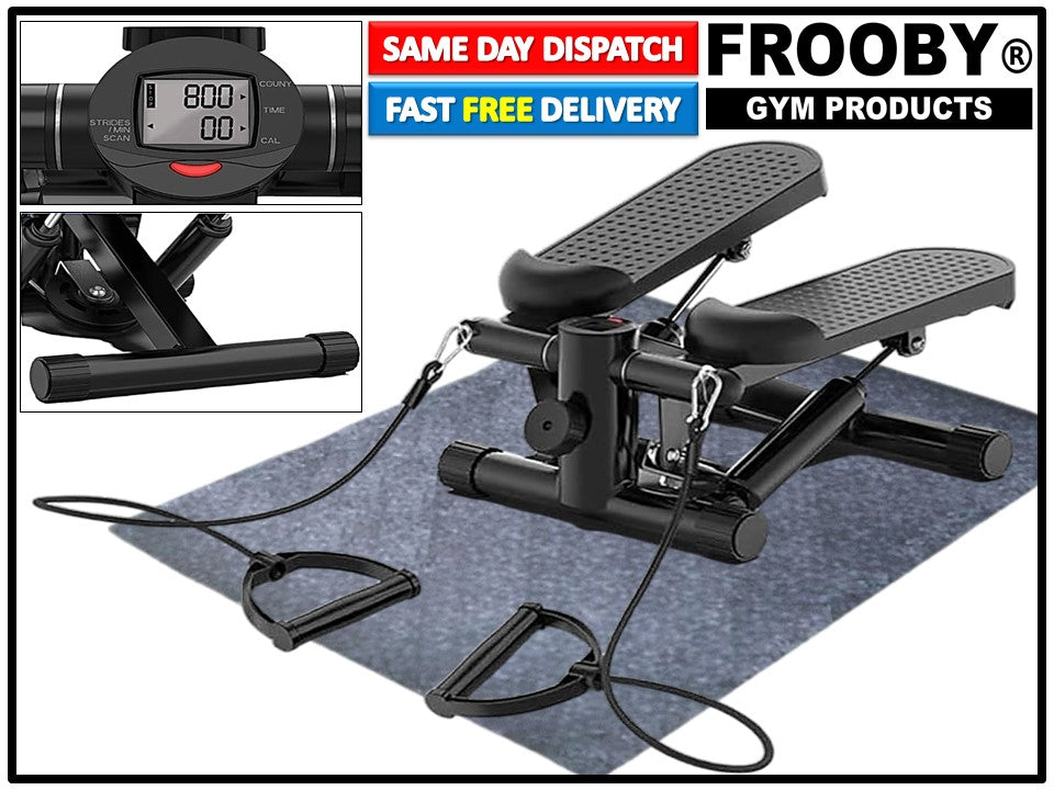 Home Workout Mini Stepper LCD Display W/ Rope Mat