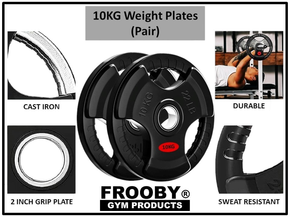 Weight Plates Pair Cast Iron 2" Hole Barbell Weights