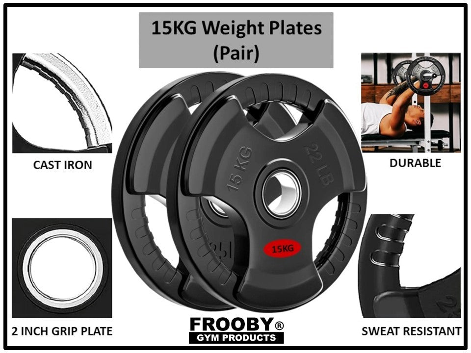 Weight Plates Pair Cast Iron 2" Hole Barbell Weights
