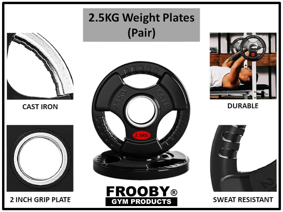 Weight Plates Pair Cast Iron 2" Hole Barbell Weights
