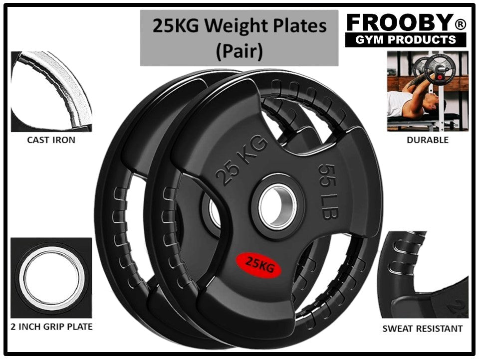 Weight Plates Pair Cast Iron 2" Hole Barbell Weights