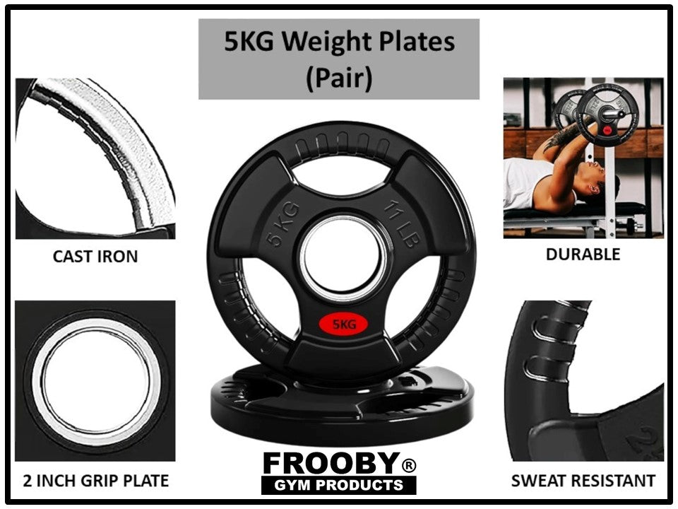 Weight Plates Pair Cast Iron 2" Hole Barbell Weights